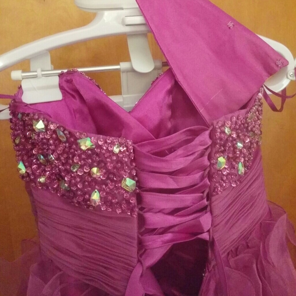 CORSET BACK JEWELED & LAYERED DRESS - Picture 6 of 6
